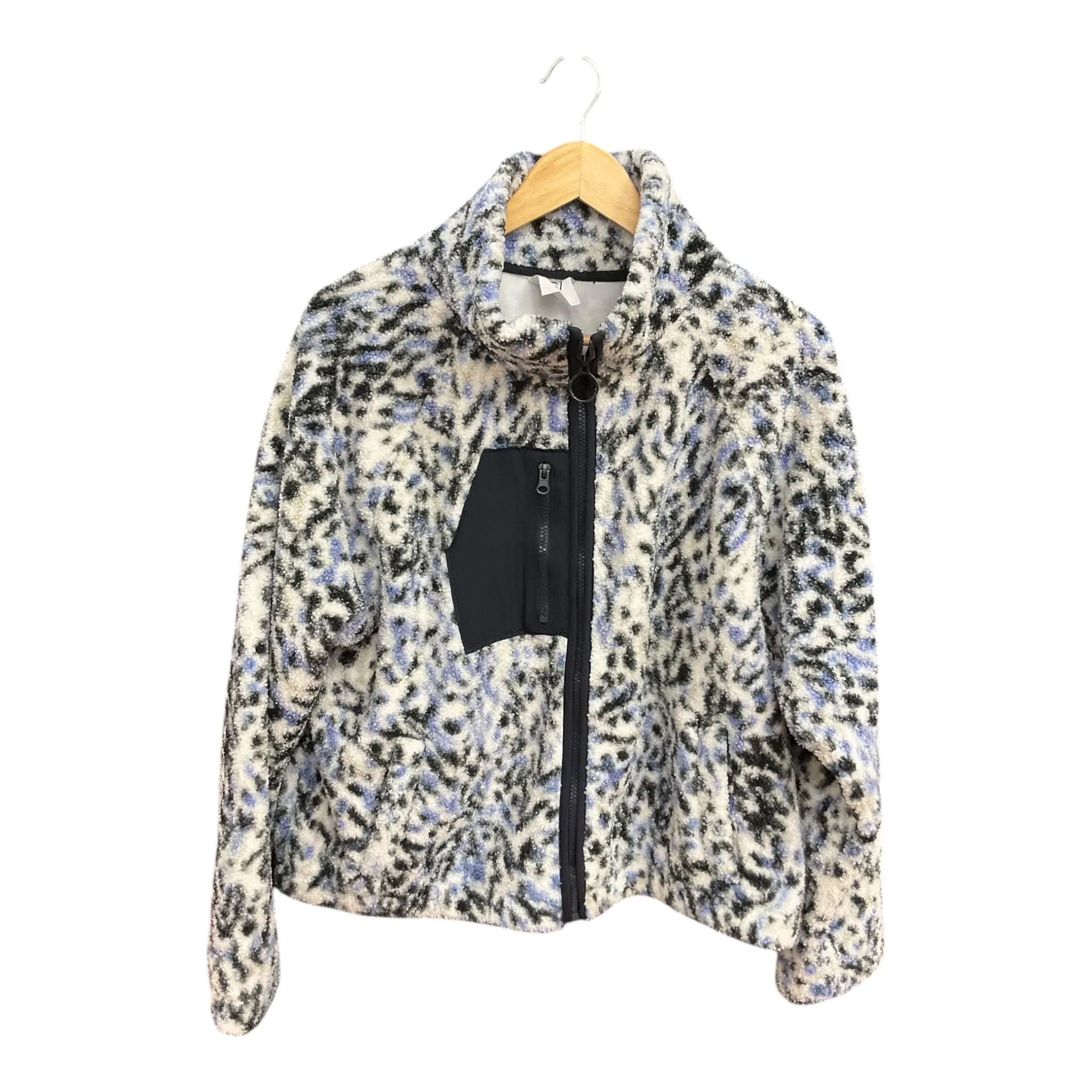 Jacket Fleece By Sage In Blue & White, Size: Xl